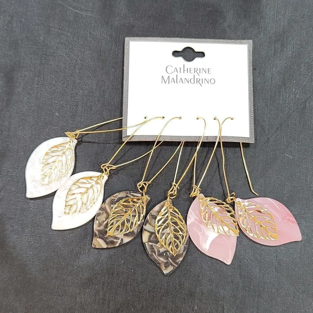 BRAND NEW CATHERINE MALANDRINO 3-PACK EARRINGS PAIRED ON KIDNEY WIRES
